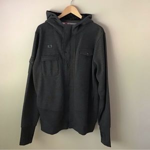 NWOT The Drinking Jacket M 2XLT Sweatshirt Outer with Fleece Liner in Grey